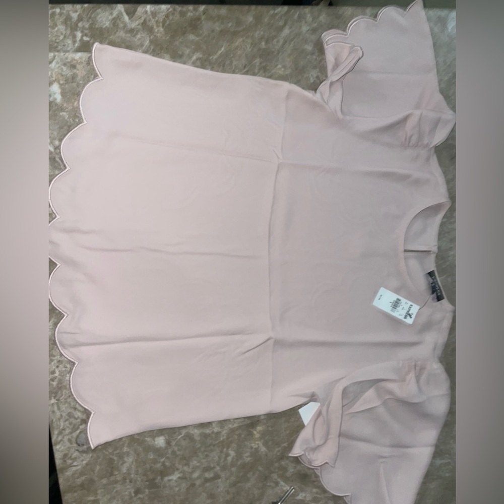 Express Scalloped Flutter Sleeve Blouse NWT
